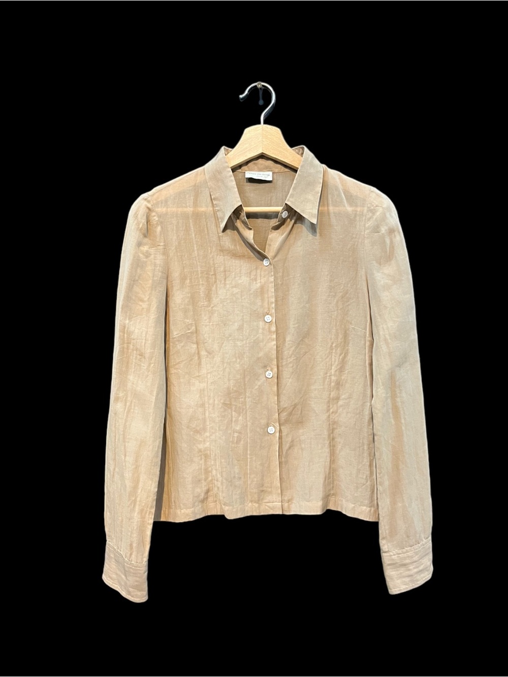 Vintage Dries Van Noten Beige Button-Down Lightweight Shirt